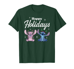 Disney Lilo & Stitch Christmas Happy Holidays Stitch & Angel T-Shirt