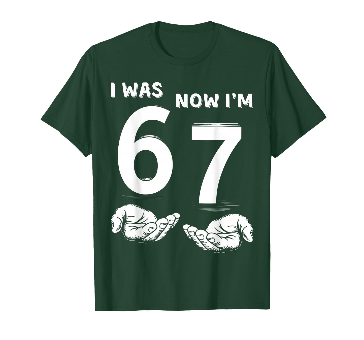Six Seven Meme 7 Year Old Birthday Shirt was 6 Now I'm 7 T-Shirt