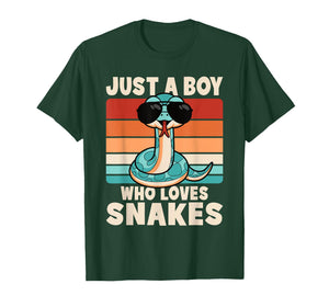 Just A Boy Who Loves Snakes Funny Snake Reptile Kids T-Shirt