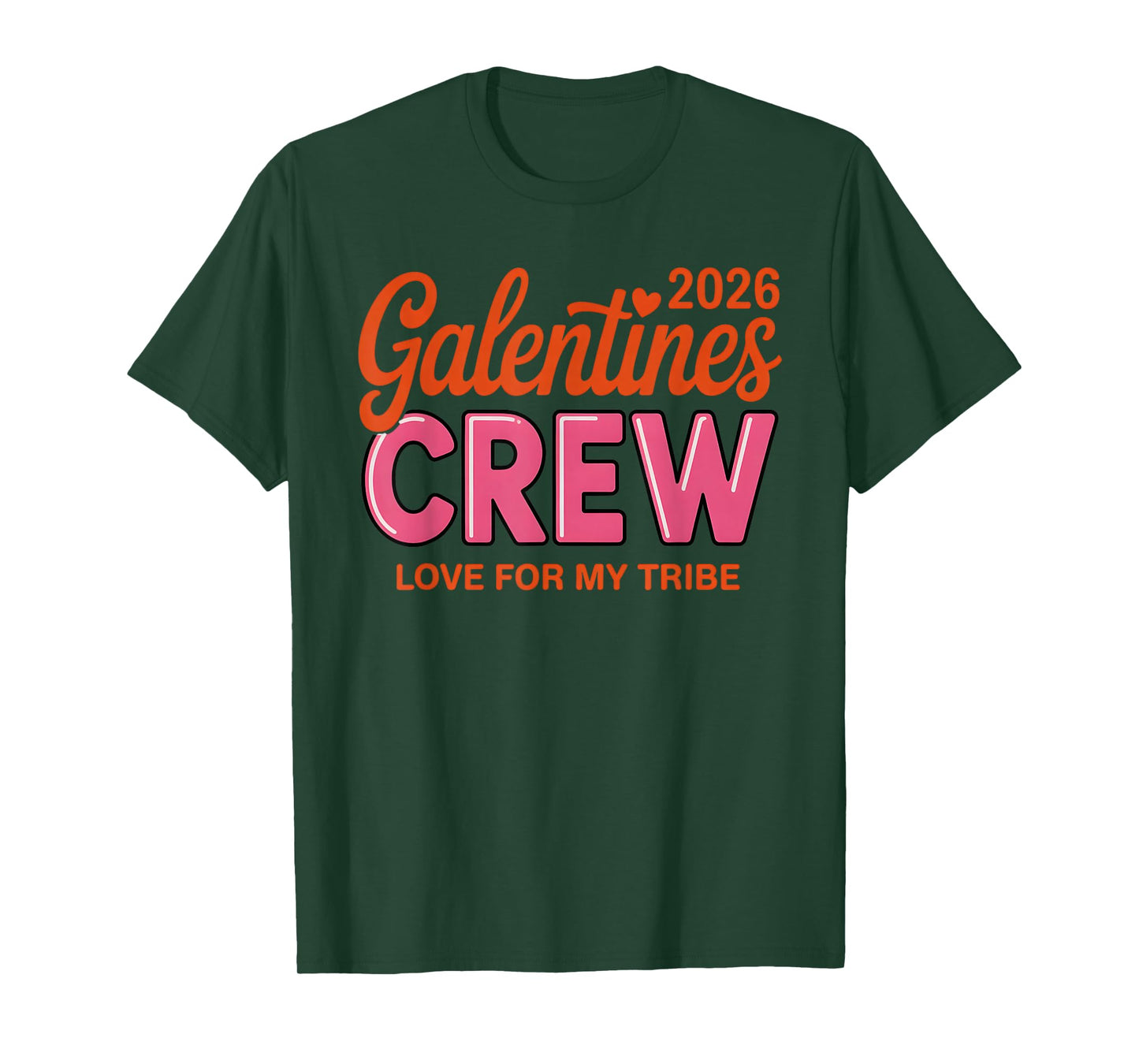 Galentines Crew 2026 Retro Groovy Women Girls Trip Matching T-Shirt