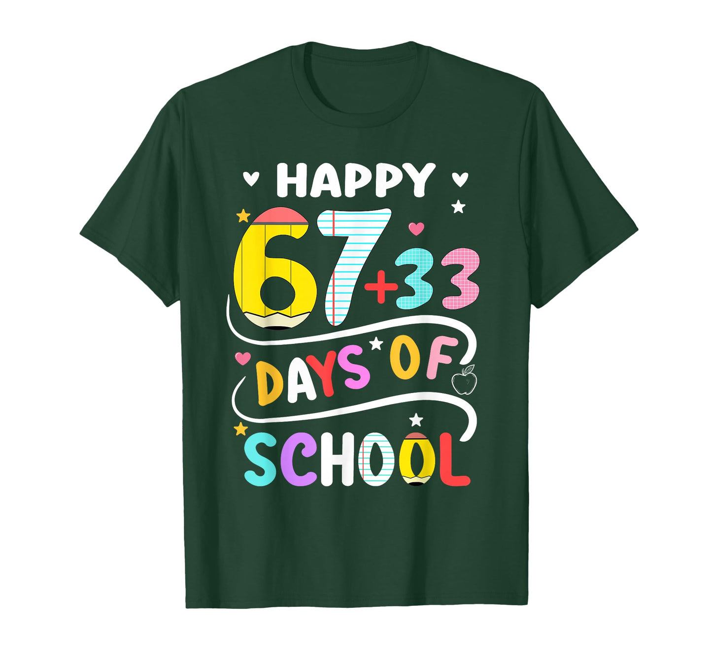 Happy 100 Days of School Smarter 67 Teacher Kids Boys Girls T-Shirt