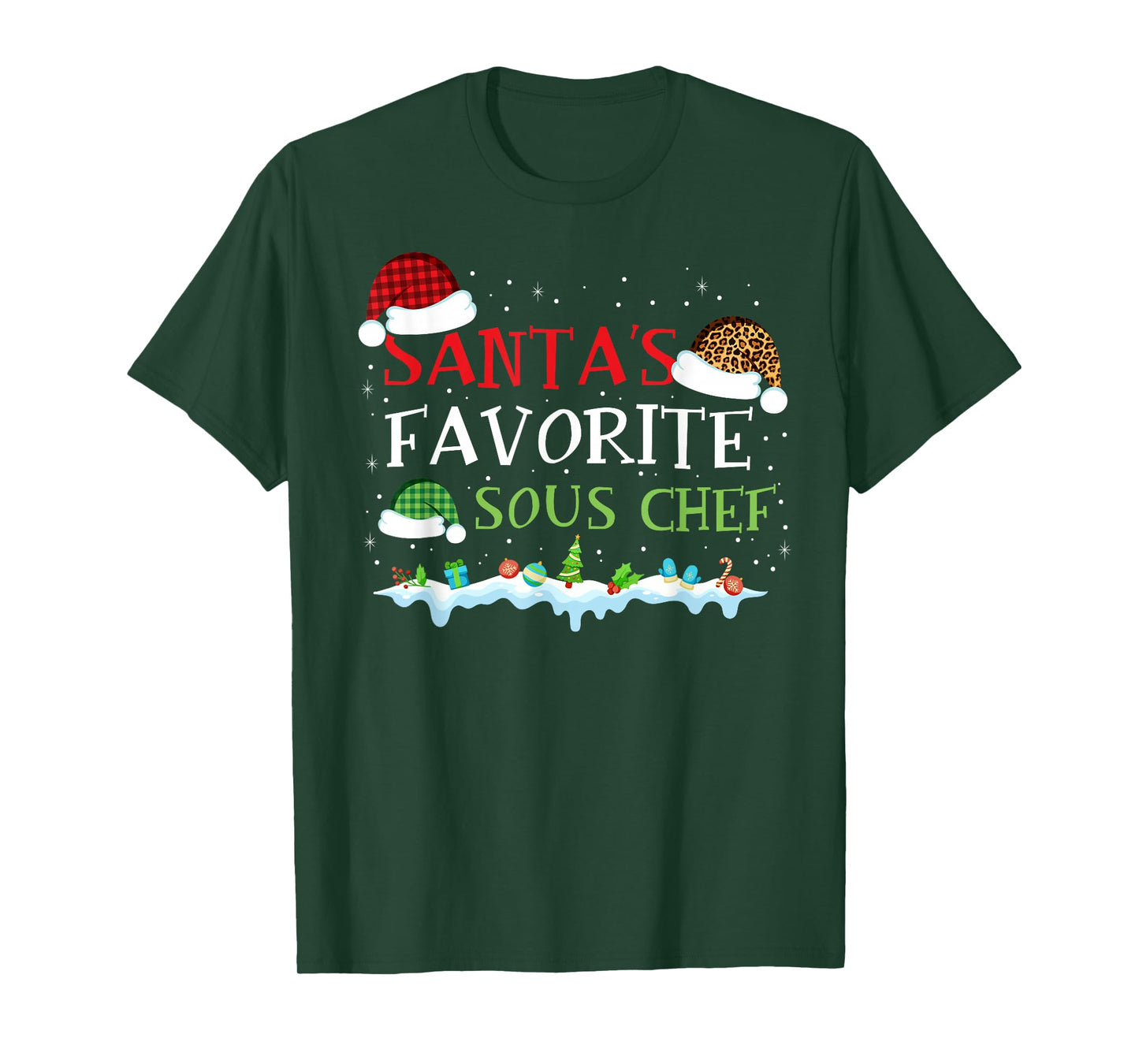 Santa's Favorite Sous Chef Fun Christmas T-Shirt