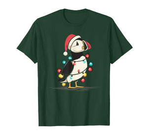 Funny Puffin Christmas Graphics Animal Lights Lover T-Shirt