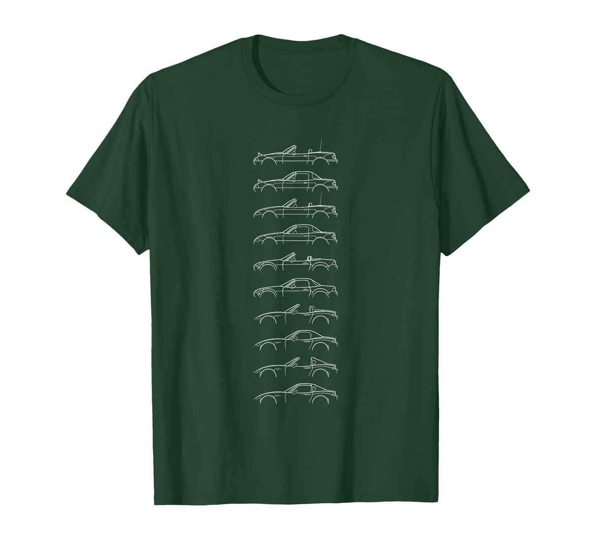 Every Miata Ever! NA NB NC ND Convertible T-Shirt