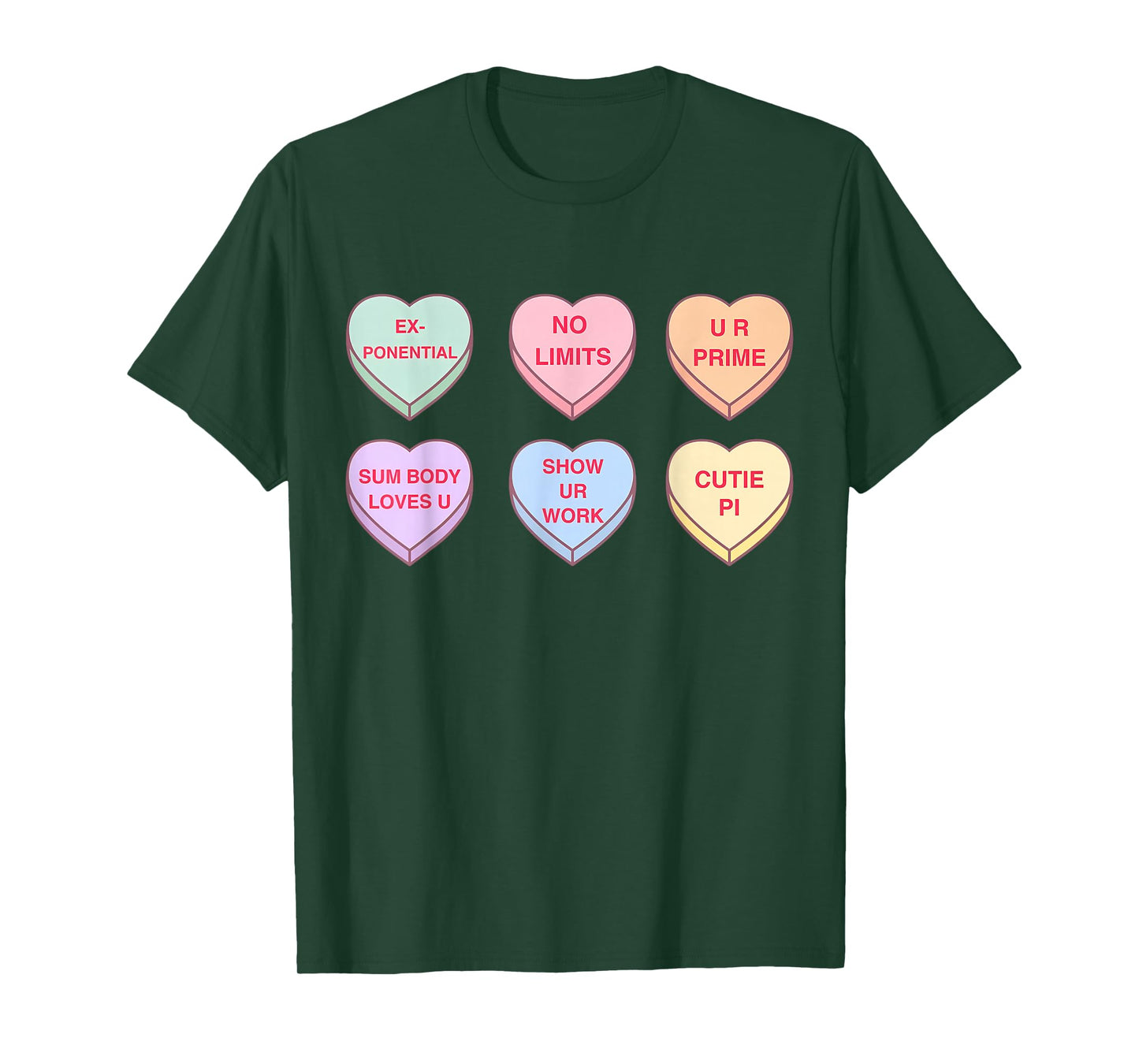 Valentine Day Math Teacher Conversation Hearts Mathematics T-Shirt