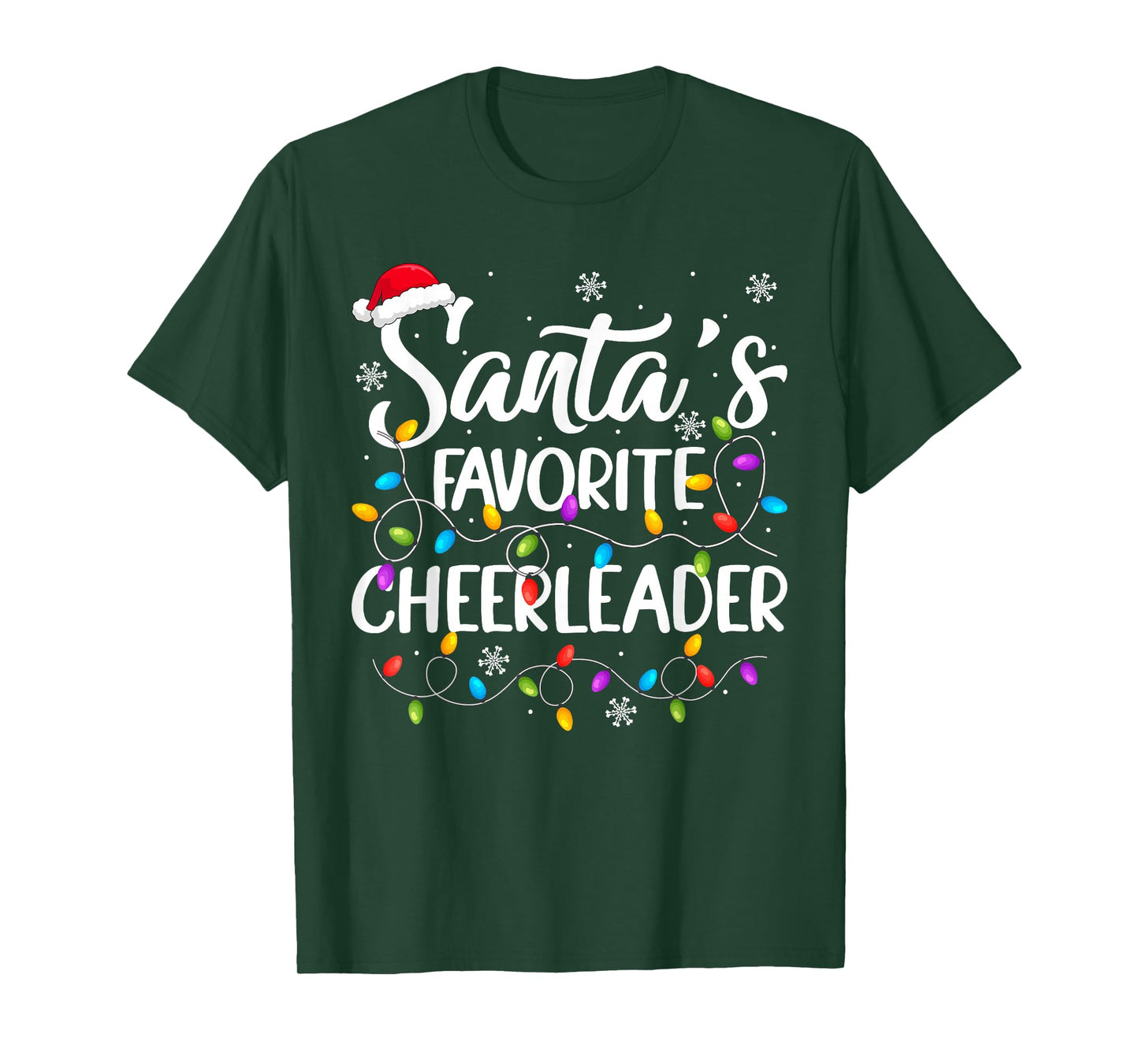 Santa Favorite Cheerleader Christmas Funny Cheerleading Xmas T-Shirt