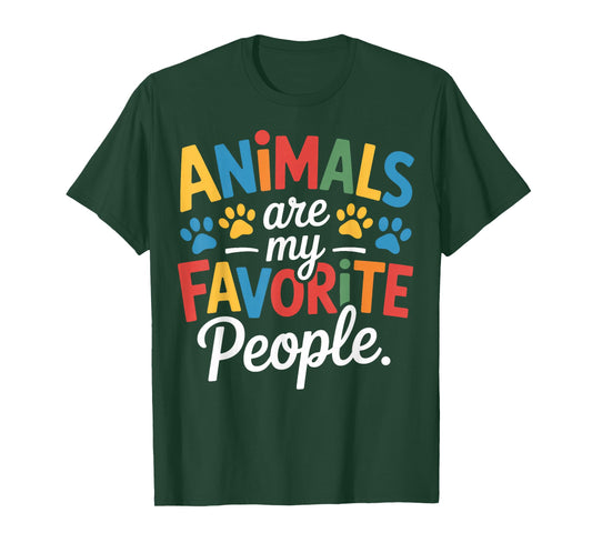 Animals are My Favorite People Dog Cat Rescue Lovers T-Shirt