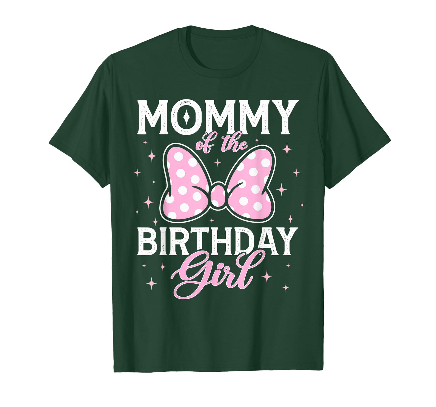 Mommy of The Birthday Girl Pink Bow Family Matching Mouse T-Shirt