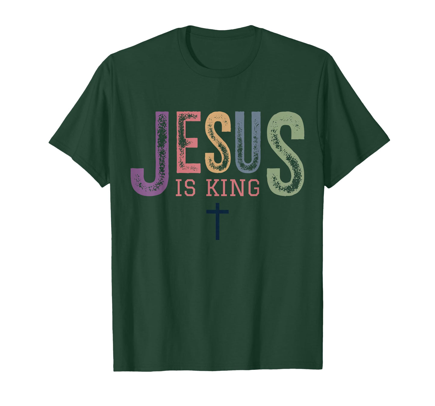Jesus is King Cross Subtle Christian Minimal Religious Faith T-Shirt