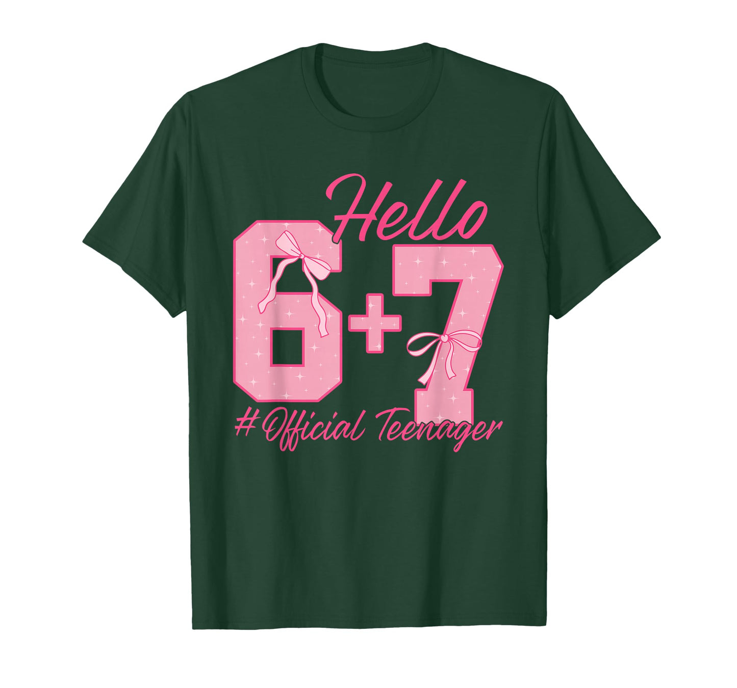 13th Birthday Official Teenager Six Seven Coquette Bow 6 7 T-Shirt