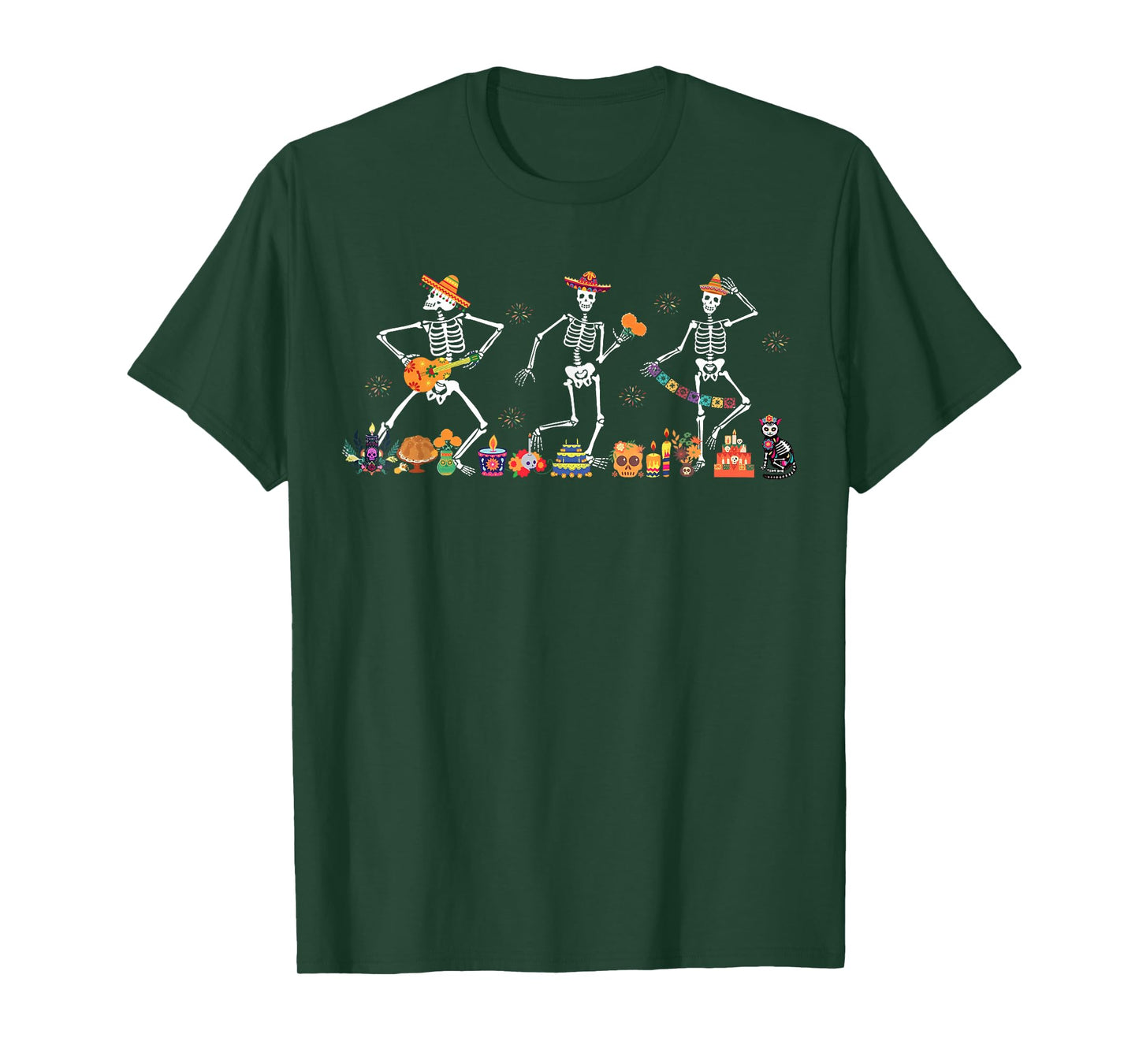 Day of The Dead Dancing Skeleton Mexican Dia de Los Muertos T-Shirt