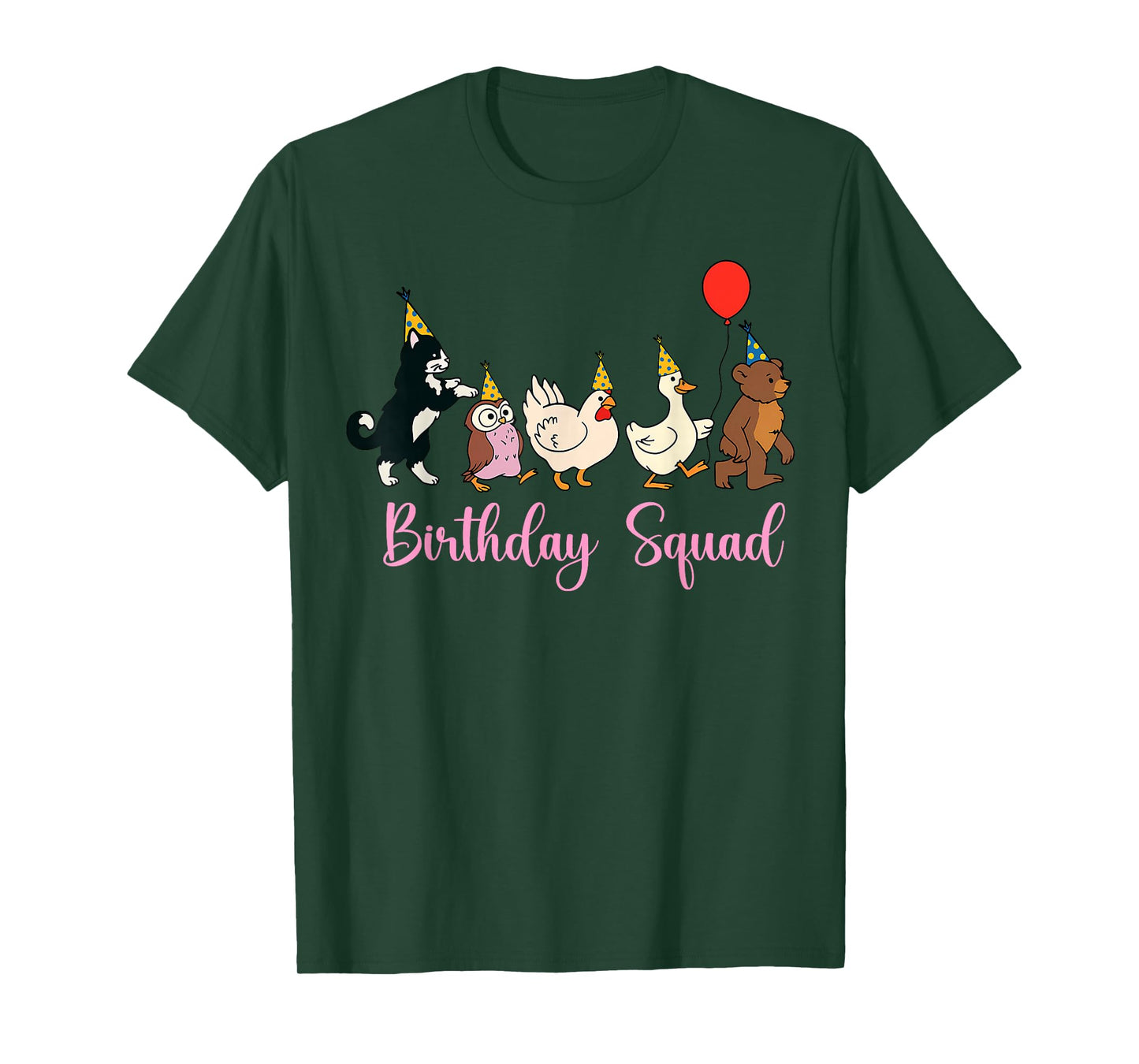 Funny Birthday Squad Animals Party Design for Child T-Shirt