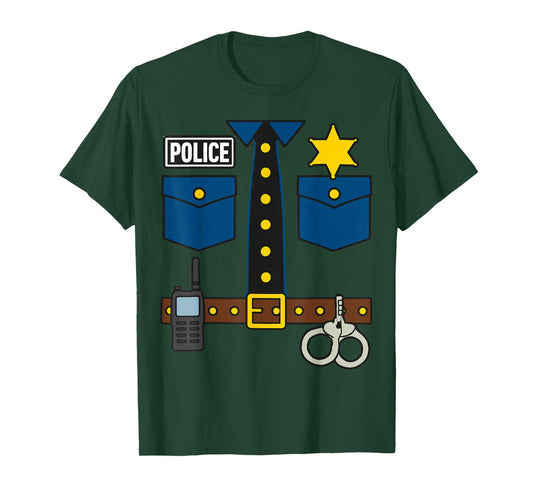 Funny Police Uniform Costume Graphic Officer Policeman T-Shirt