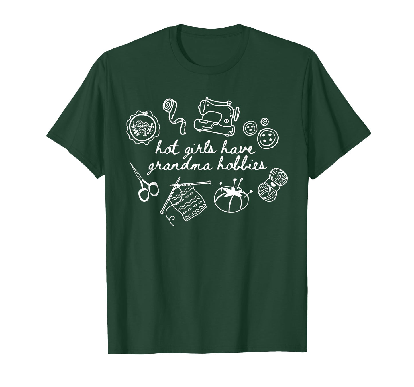 Hot Girls Have Grandma Hobbies Thrifting Trend Grandma Core T-Shirt