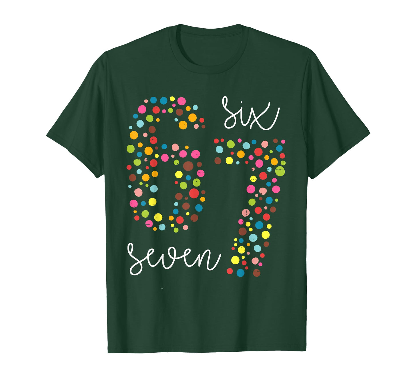 Funny 67 Meme Polka Dot Six Seven Boys Girls Teens Kids 6 7 T-Shirt