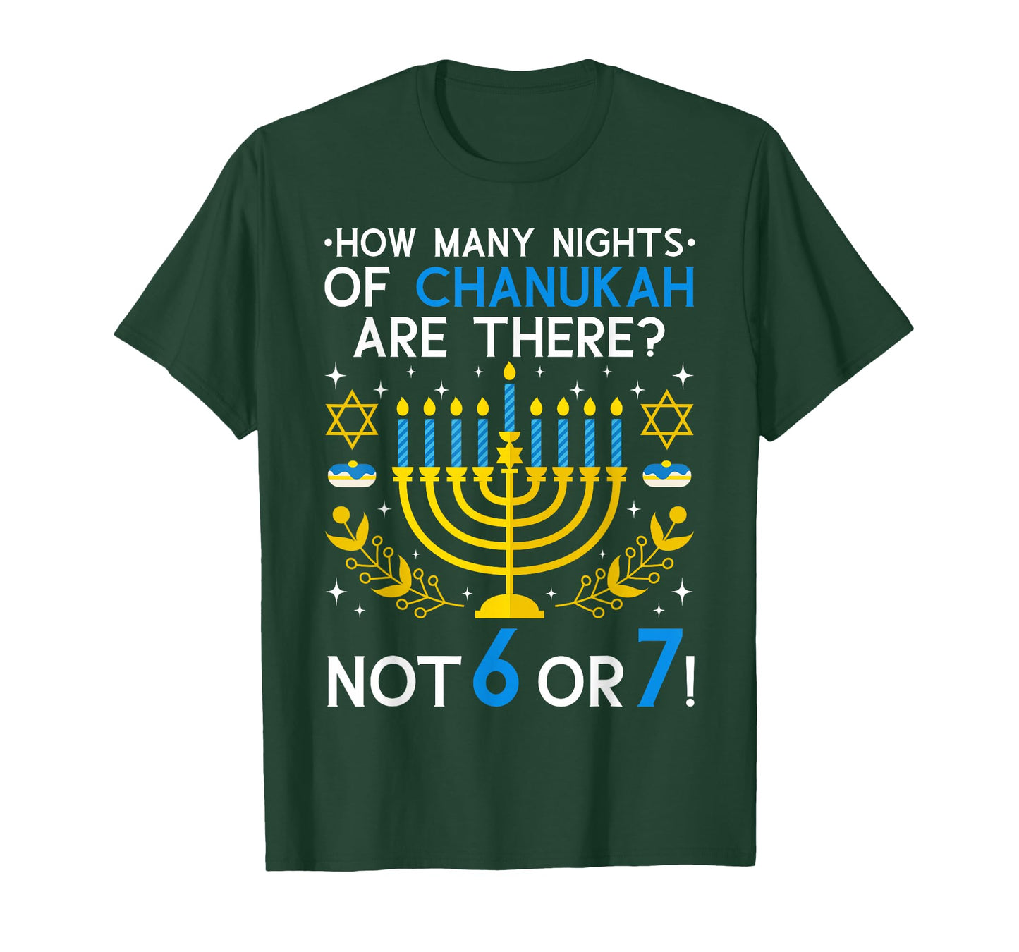 How Many Nights of Chanukah? 6 7 Funny Jewish Meme Teacher T-Shirt
