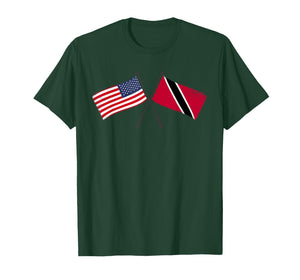 USA Trinidad and Tobago Crossed Flags American Trinidadian T-Shirt