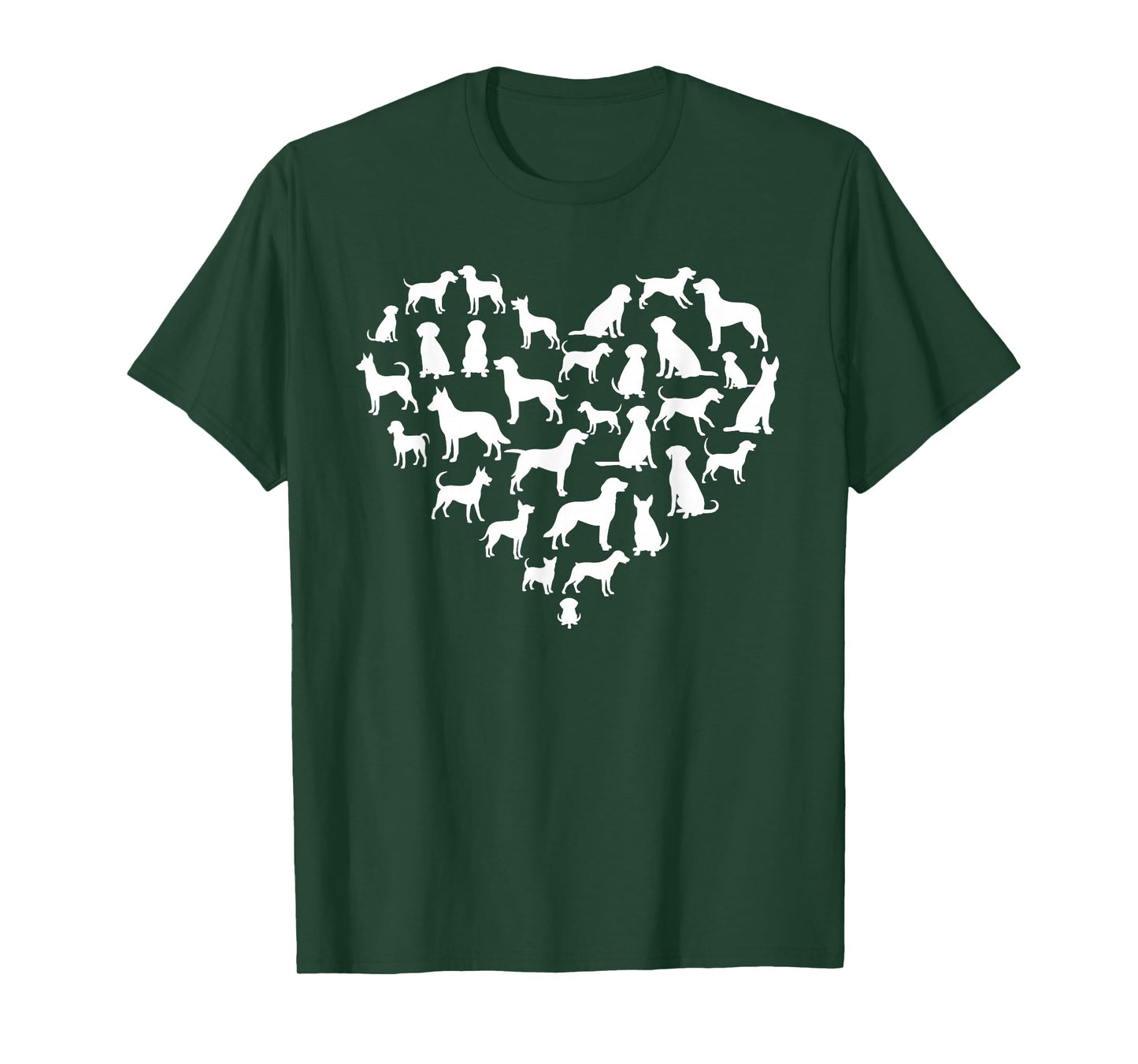 Dog Silhouettes Forming Heart Pet Animal Lovers Design T-Shirt