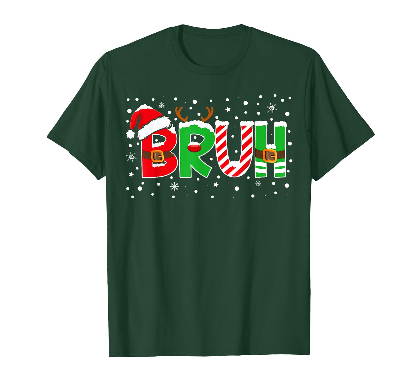 Bruh Funny Saying Bro Teens Boys Kids Christmas Pajamas Xmas T-Shirt