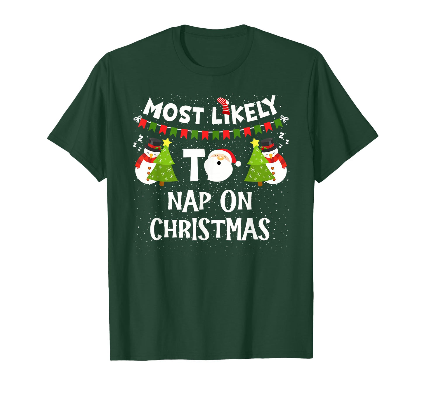 Most Likely to Nap On Christmas Funny Family Matching Pajama T-Shirt