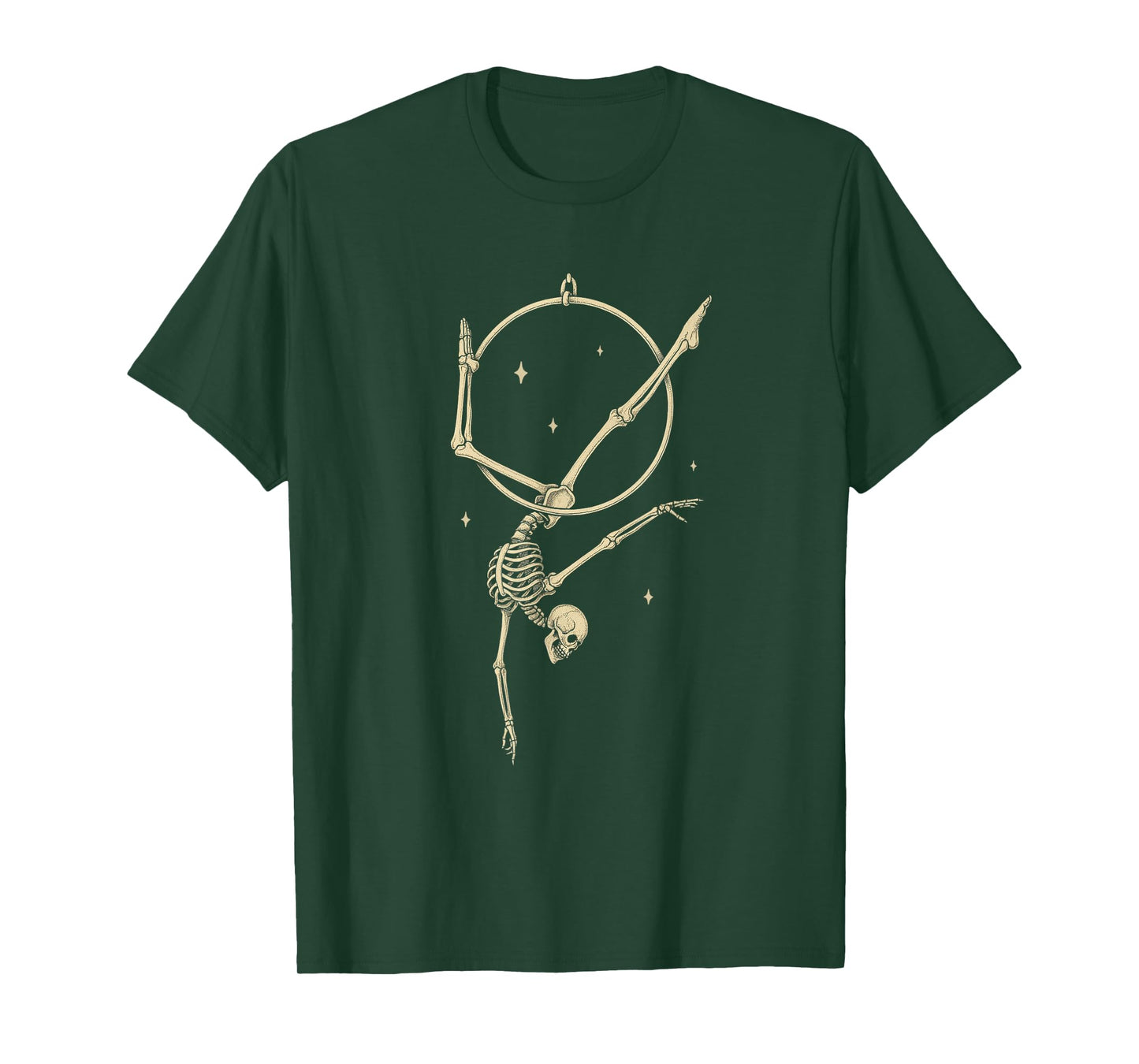 Skeleton Aerial Hoop Silk Aerialist Funny Circus Artist T-Shirt