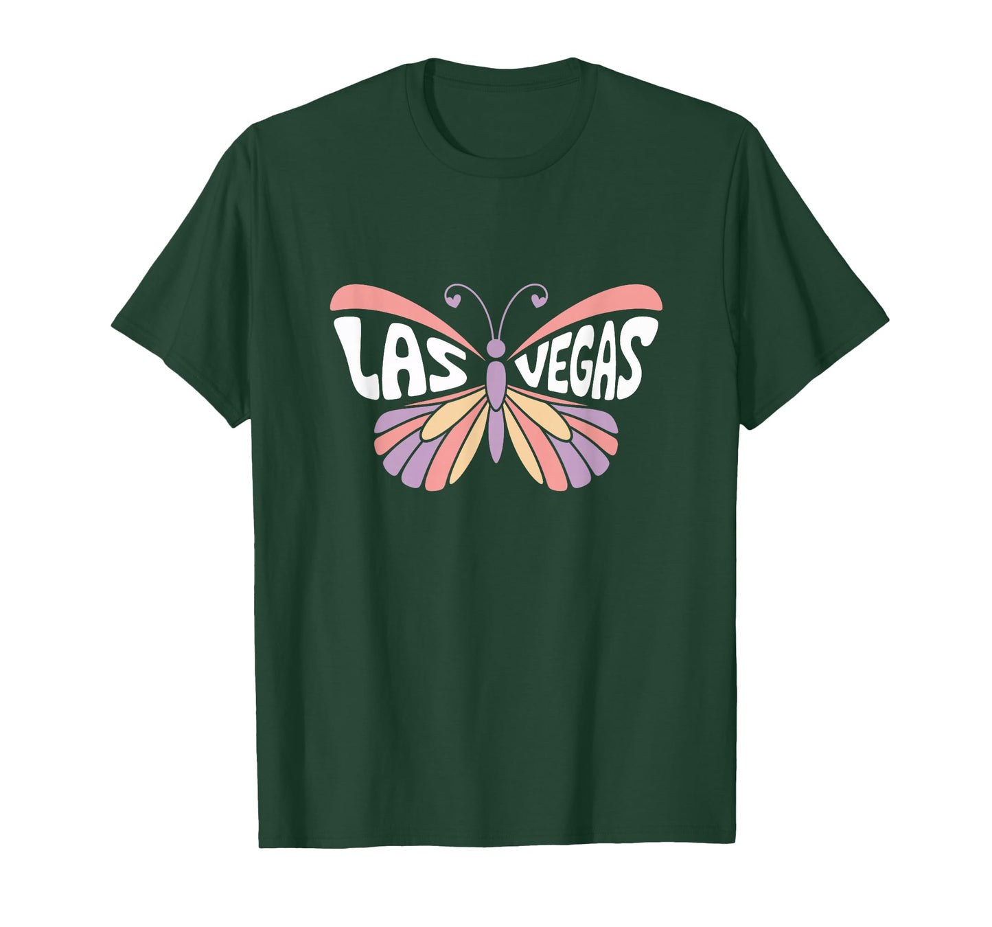 Las Vegas Butterfly - Nevada Pastel City Name Word Art T-Shirt