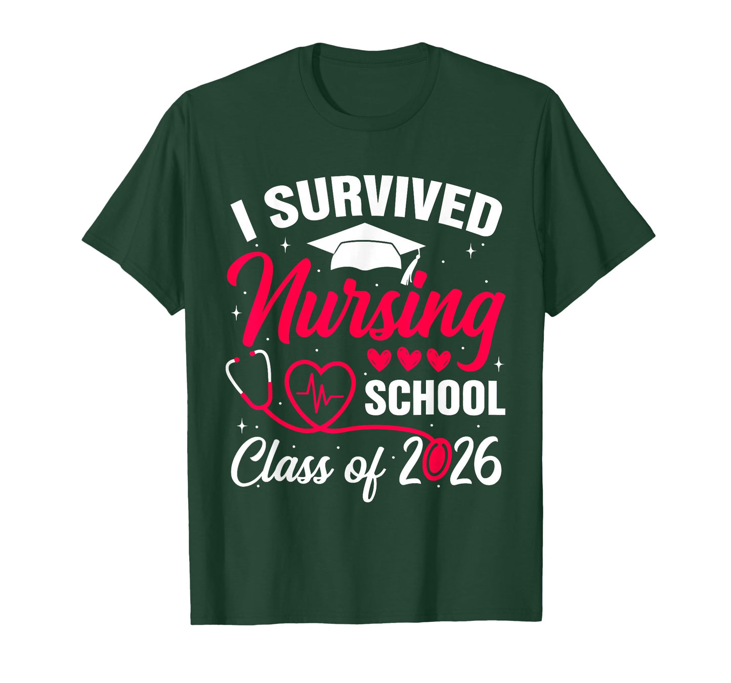 I Survived Nursing School Class of 2026 Nurse School Grad T-Shirt