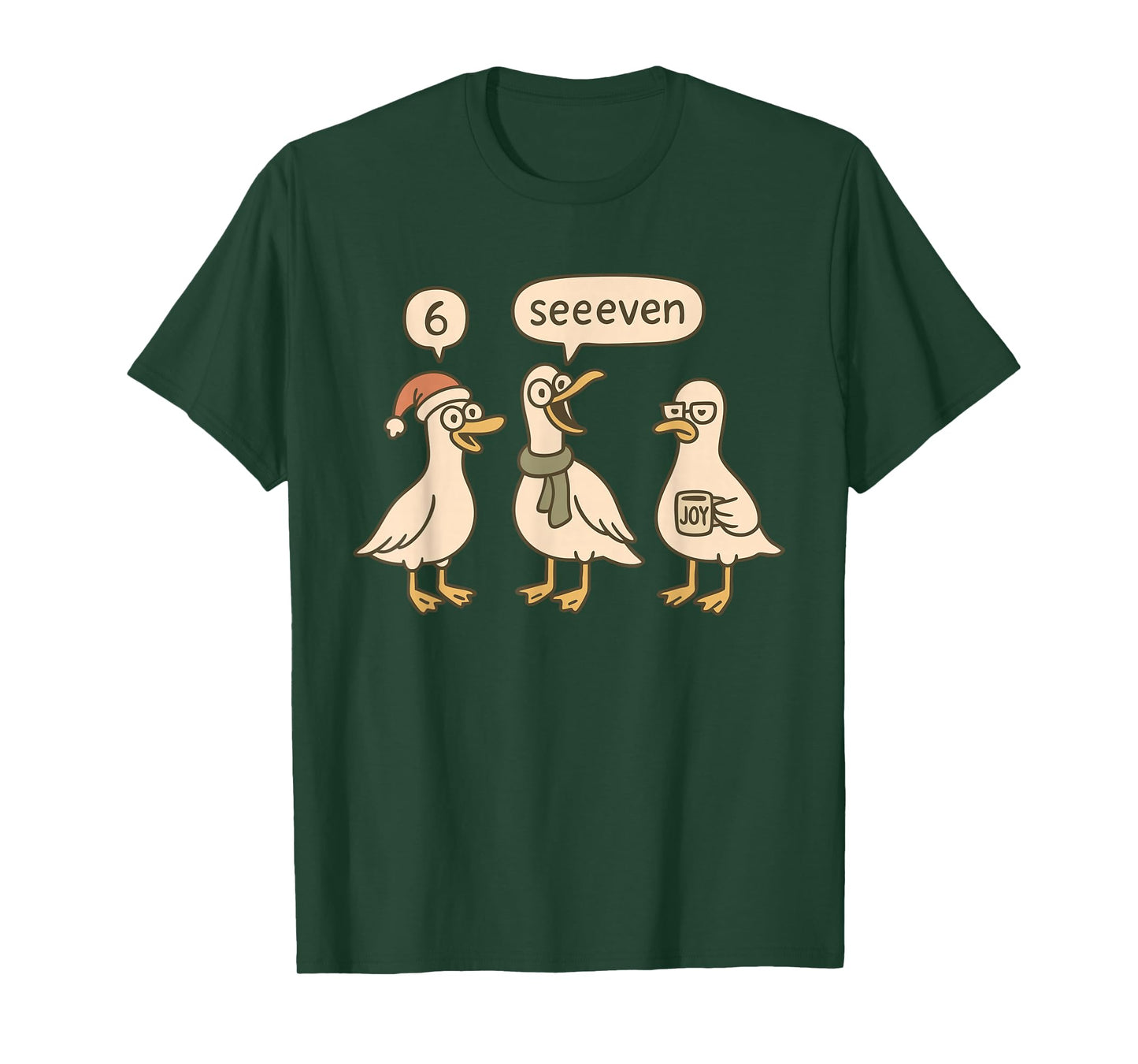 Funny Santa Silly Goose 6 7 Christmas Geese Six Seven Seeven T-Shirt
