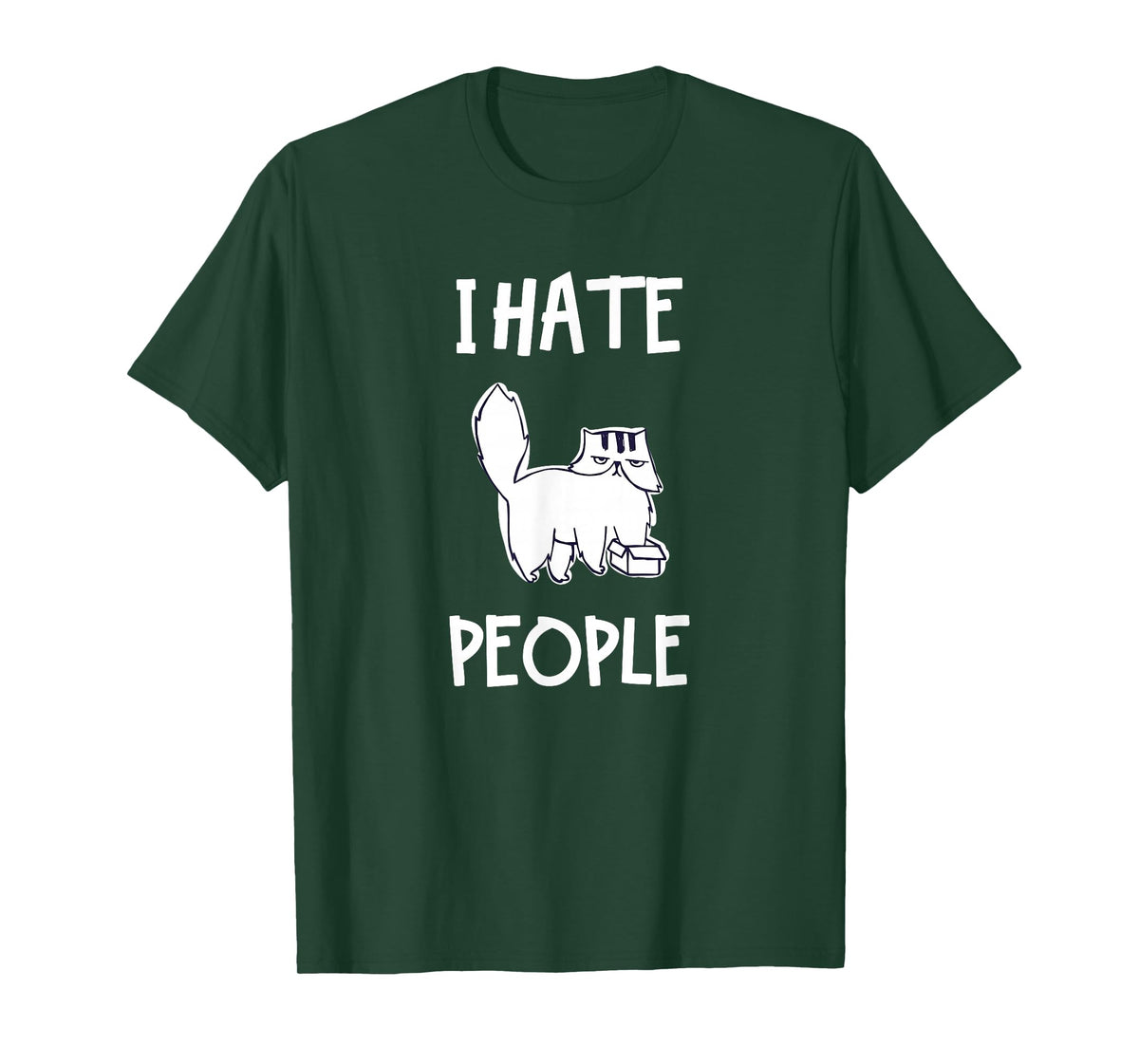 I Hate People Funny Cat T-Shirt