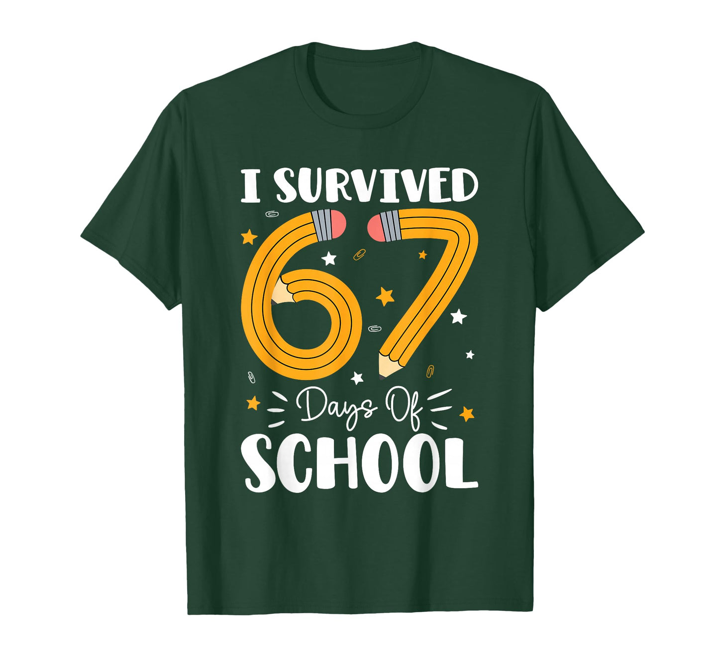I Survived 67 Days of School Funny 67 Teachers Students Meme T-Shirt