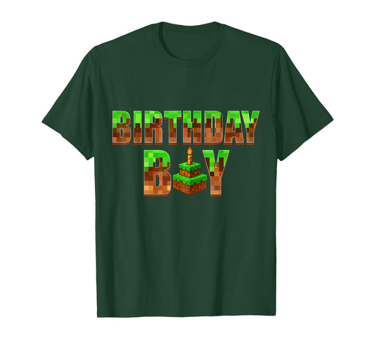 Birthday Boy Shirt Happy Birthday Video Game Pixel Kids Son T-Shirt