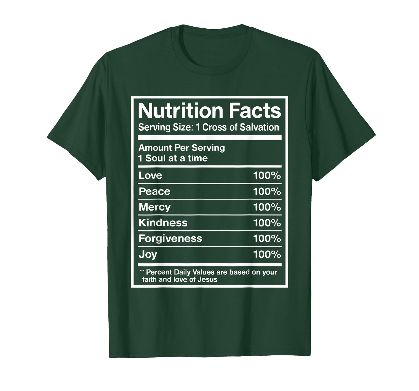 Christian Jesus Nutrition Facts T-Shirt