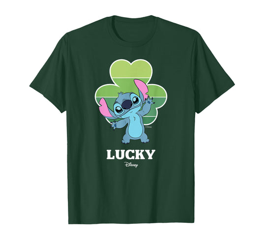 Disney Lilo & Stitch Lucky Clover St Patrick's Day T-Shirt