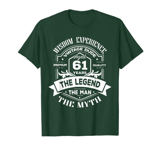 Vintage The Man Myth Legend 61 Birthday Tee for 61 Years Old T-Shirt