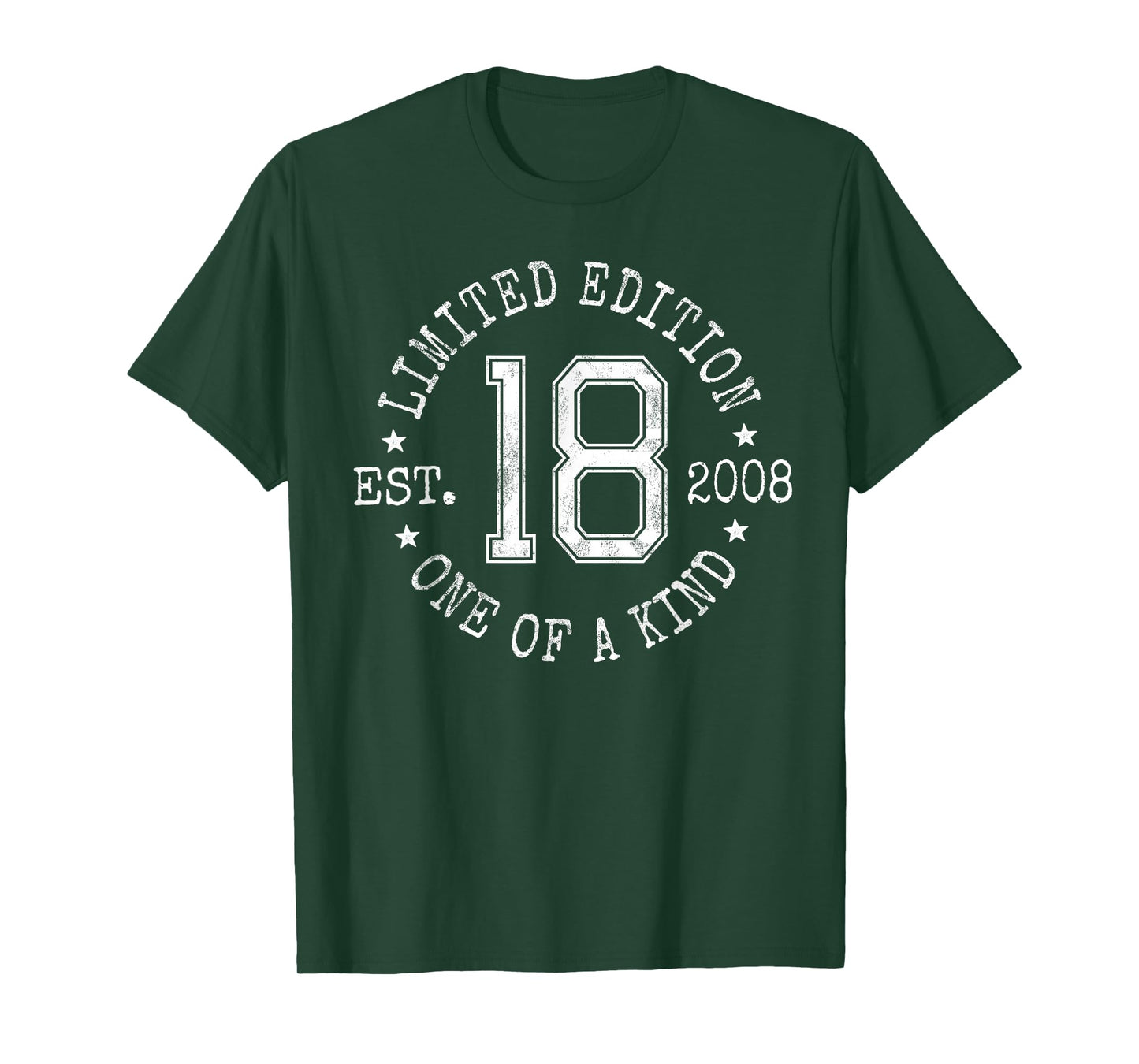 Limited Edition Est 2008 One of a Kind 18th Birthday T-Shirt