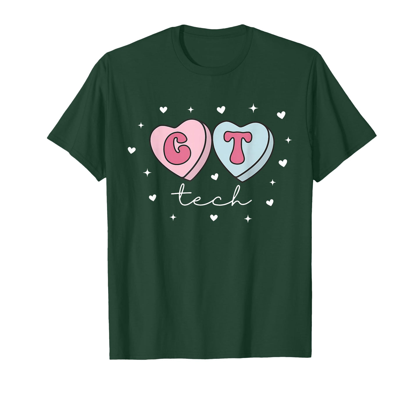 CT Tech CT Technologist Heart Candy Valentines CAT Scan T-Shirt