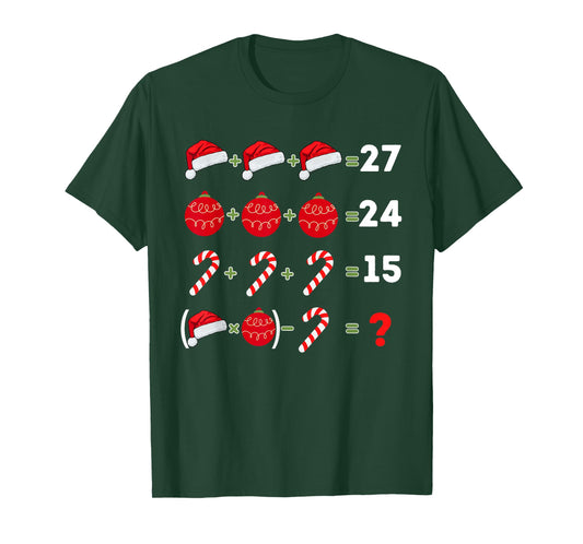 Funny Christmas 6 7 Puzzle Santa Hat Ornament Candy 67 Meme T-Shirt