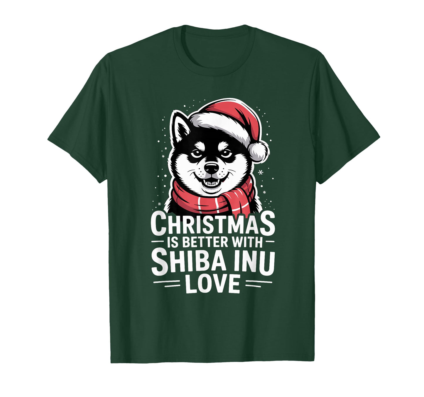 Cute Xmas Puppy Dog Christmas is Better with Shiba Inu Love T-Shirt