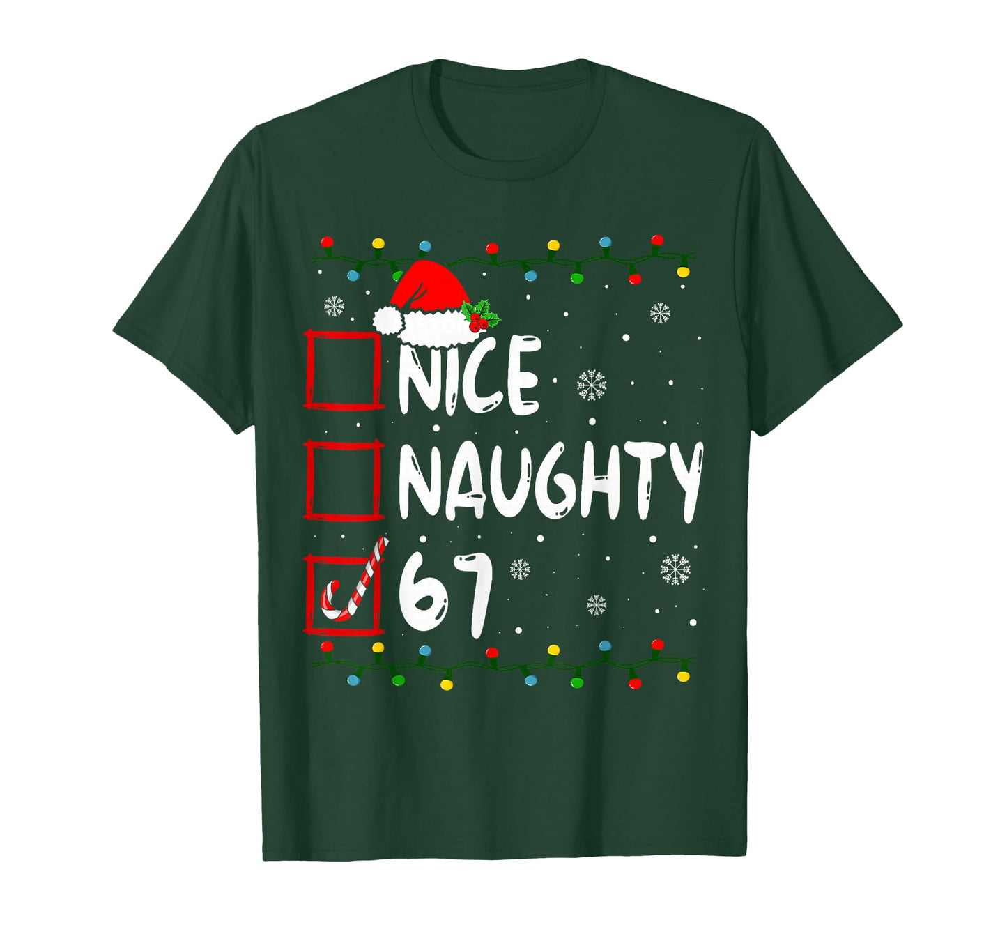 Nice Naughty 6 7 Meme 67 Christmas Six Seven Xmas Boys Kids T-Shirt