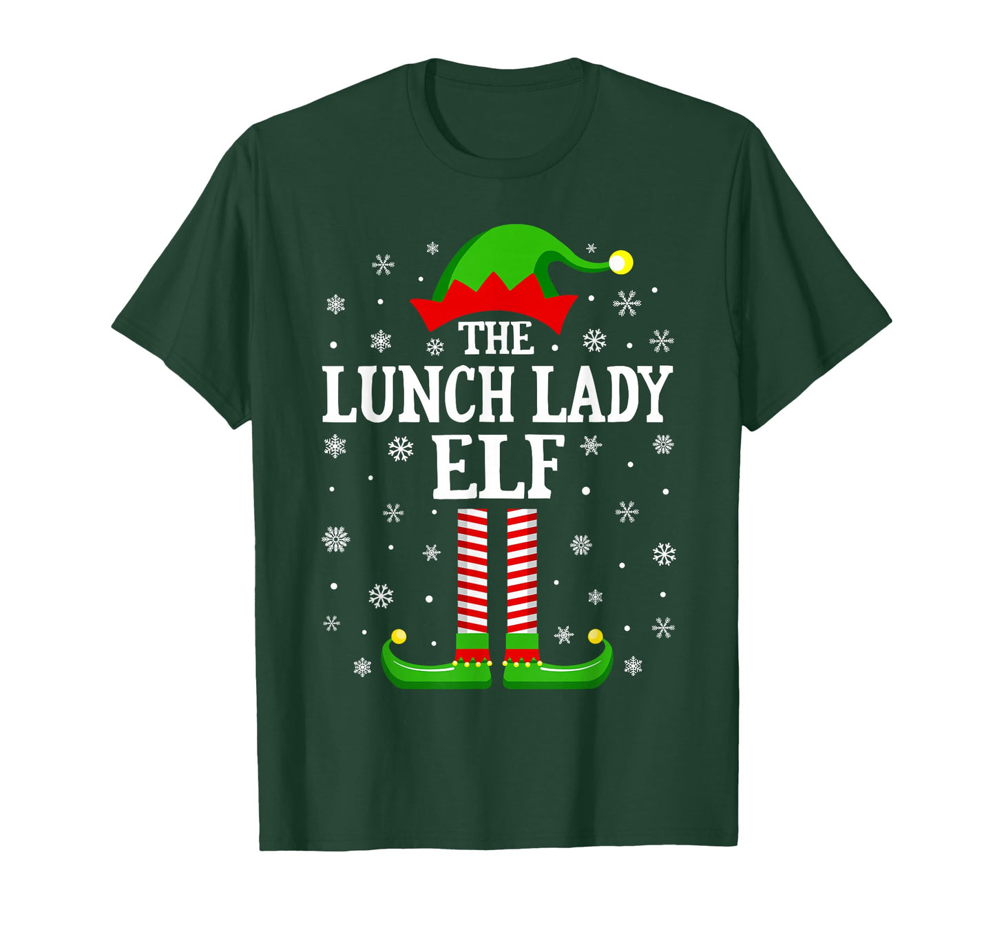 Lunch Lady Elf Funny Christmas Family Matching T-Shirt