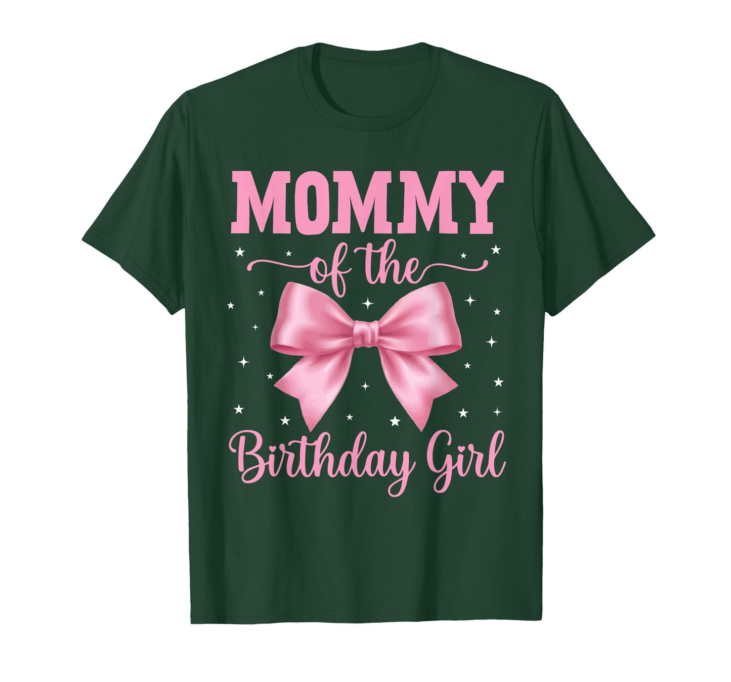 Mommy of Birthday Girl Coquette Bow Party Family Matching T-Shirt