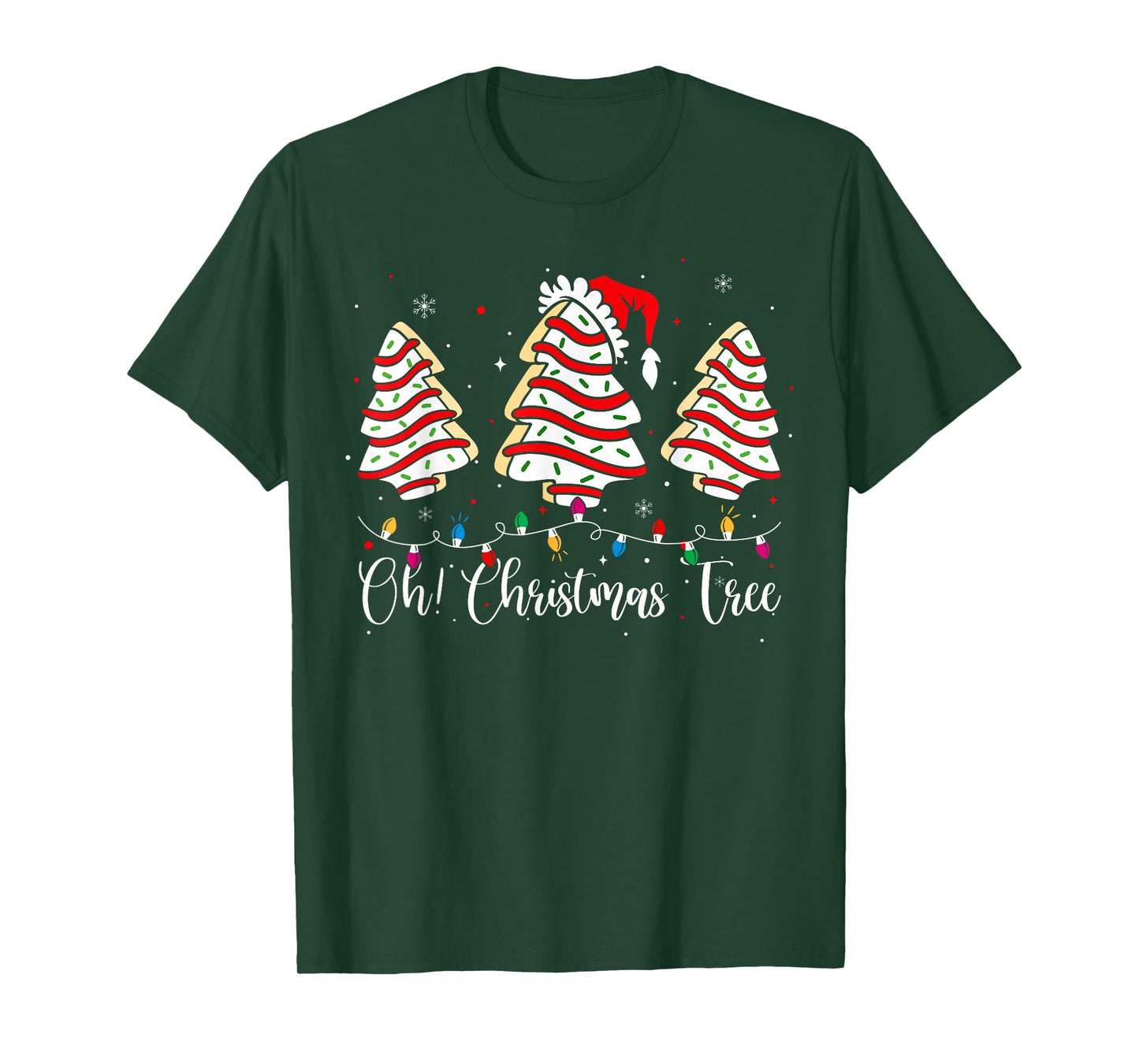 Groovy Oh Christmas Tree Cakes Debbie Becky Jen Cake Lovers T-Shirt