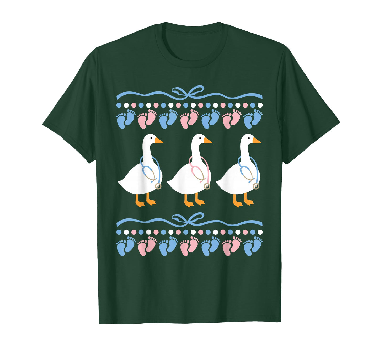 Coquette Bow Labor and Delivery Goose Nurse Postpartum Nurse T-Shirt