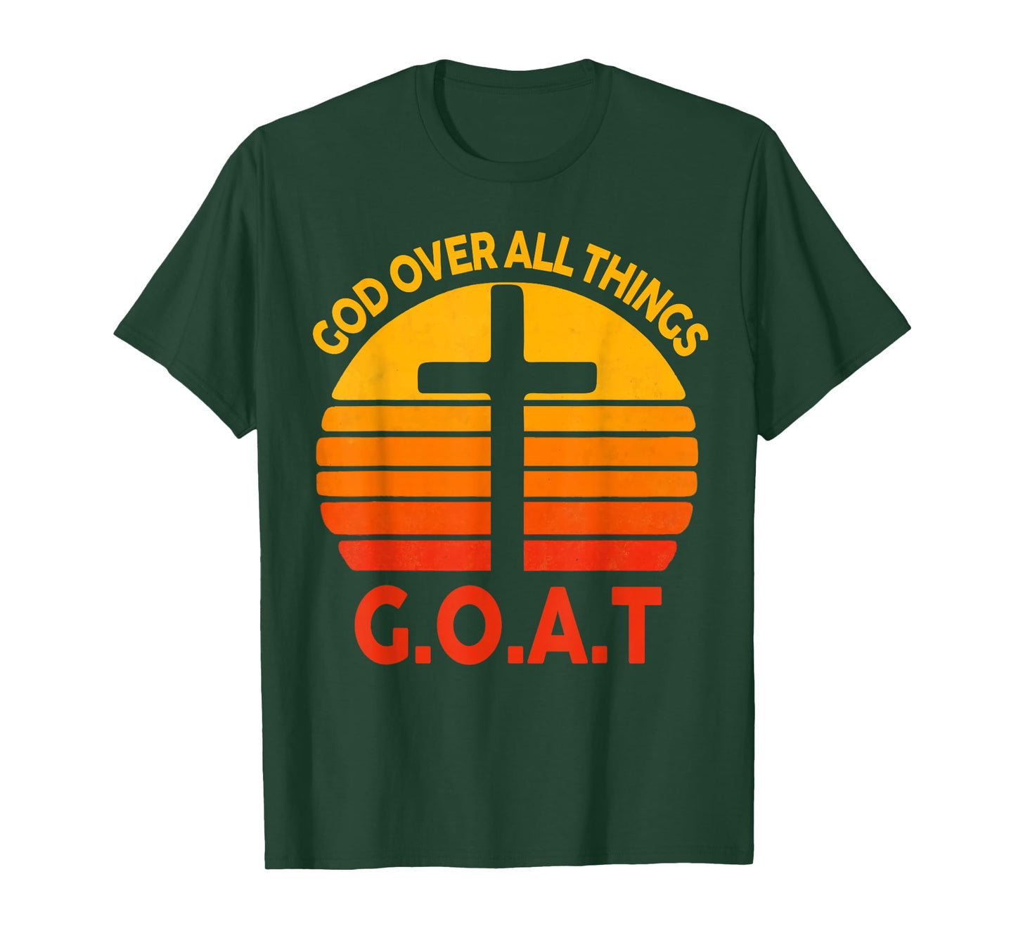 Christian G.O.A.T God Over All Thing Cross Vintage Faith Men T-Shirt