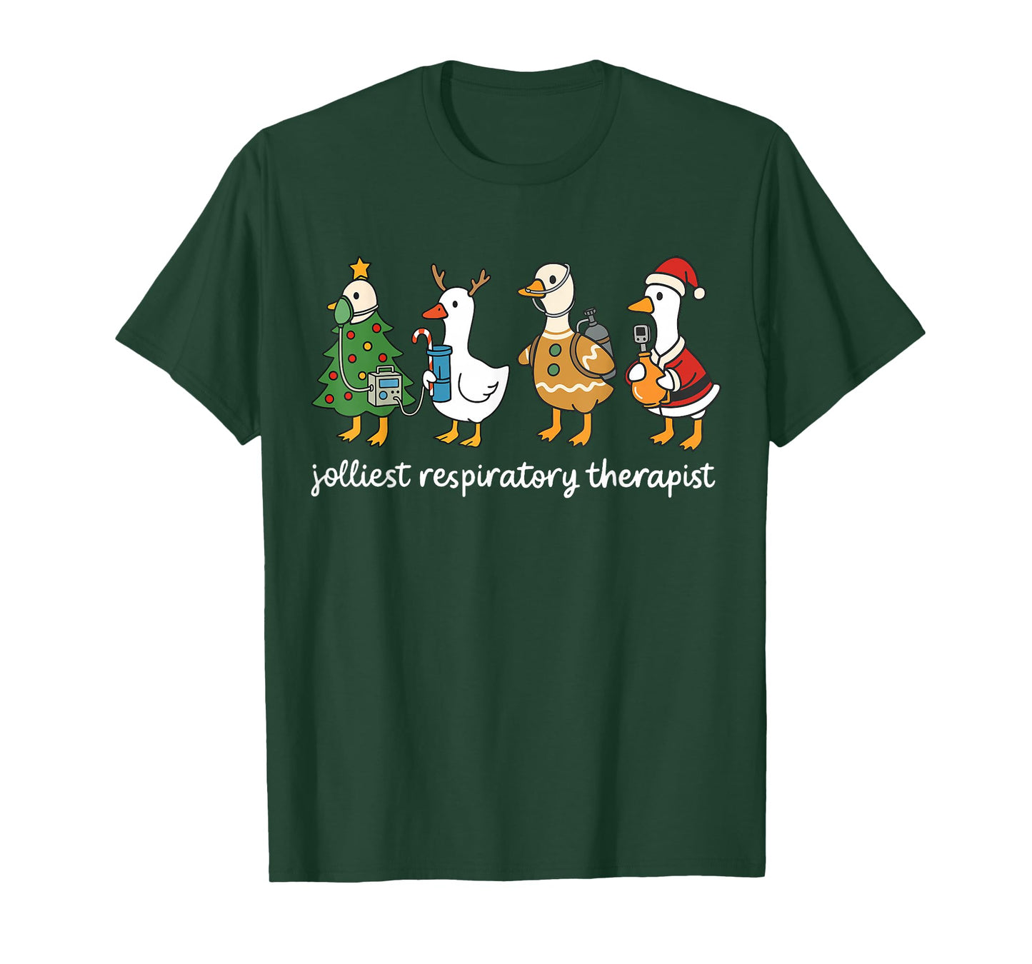 Jolliest Respiratory Therapist Peds RT Christmas Goose T-Shirt