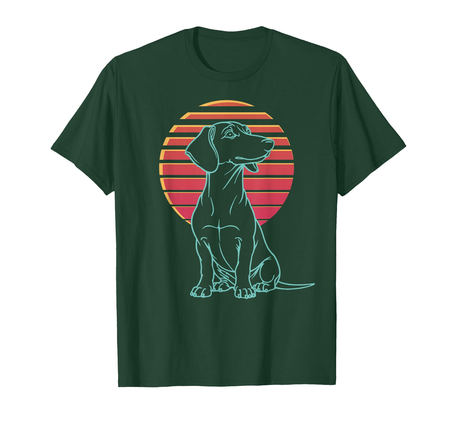 Dachshund Weiner Dog Doxie Retro Synthwave 80s T-Shirt