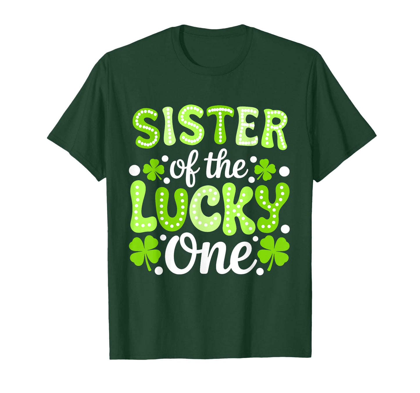 Sister of The Lucky One First Birthday Patrick's Day Groovy T-Shirt