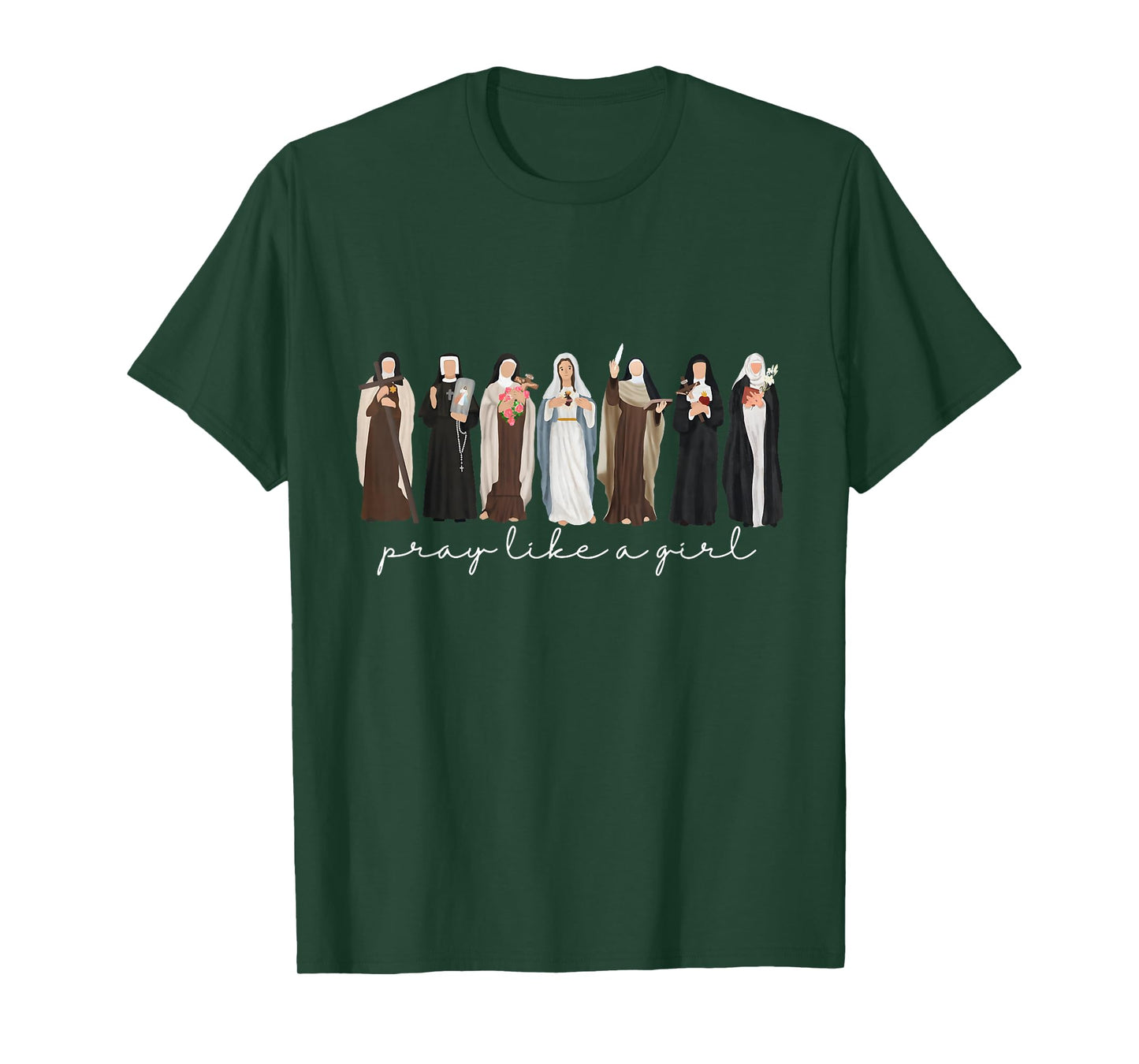Pray Like A Girl Catholic Christian Faith Based Men Women T-Shirt