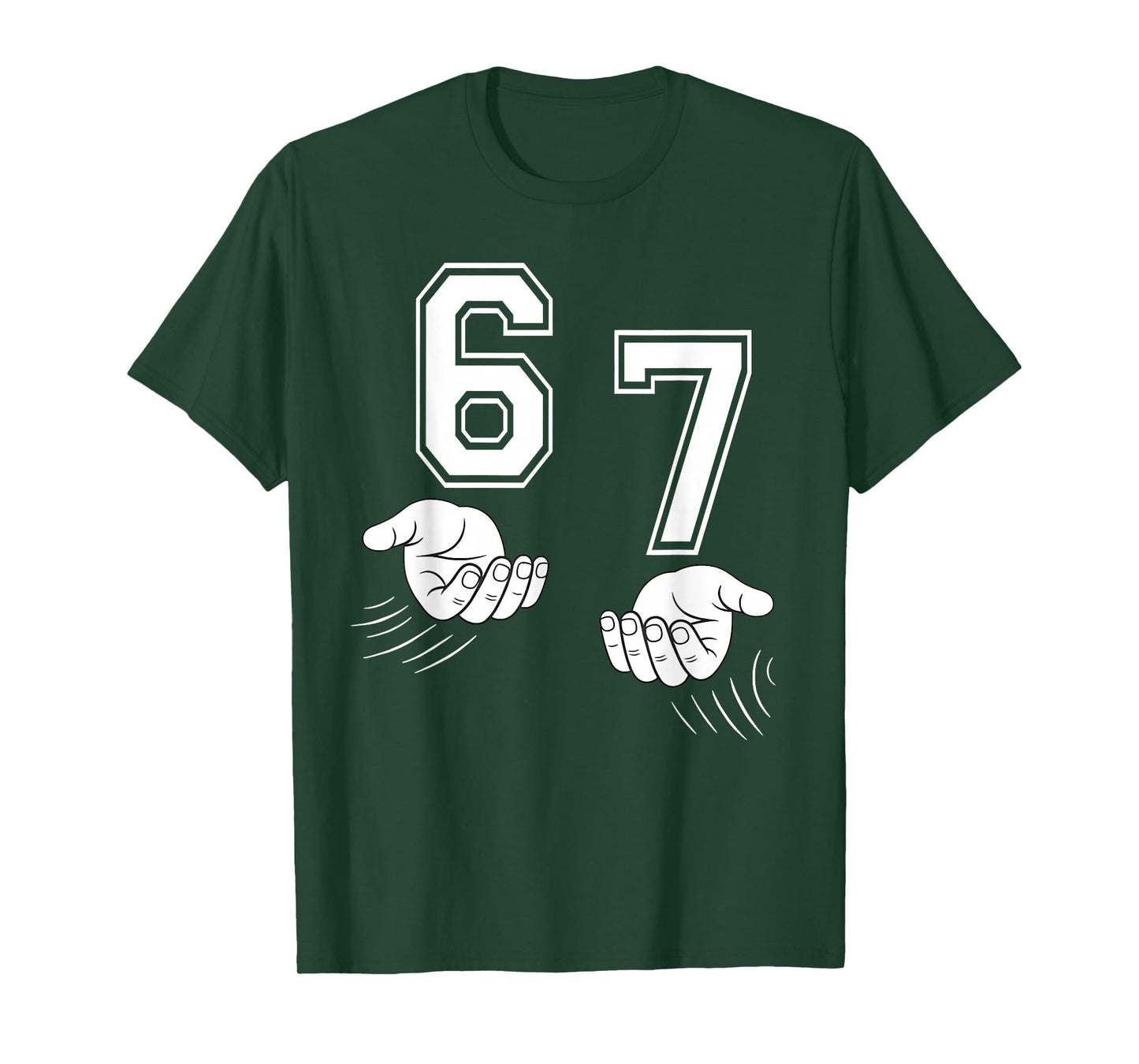 Six Seven 67 Funny 6 7 Hands Meme Teen Boys Kids T-Shirt
