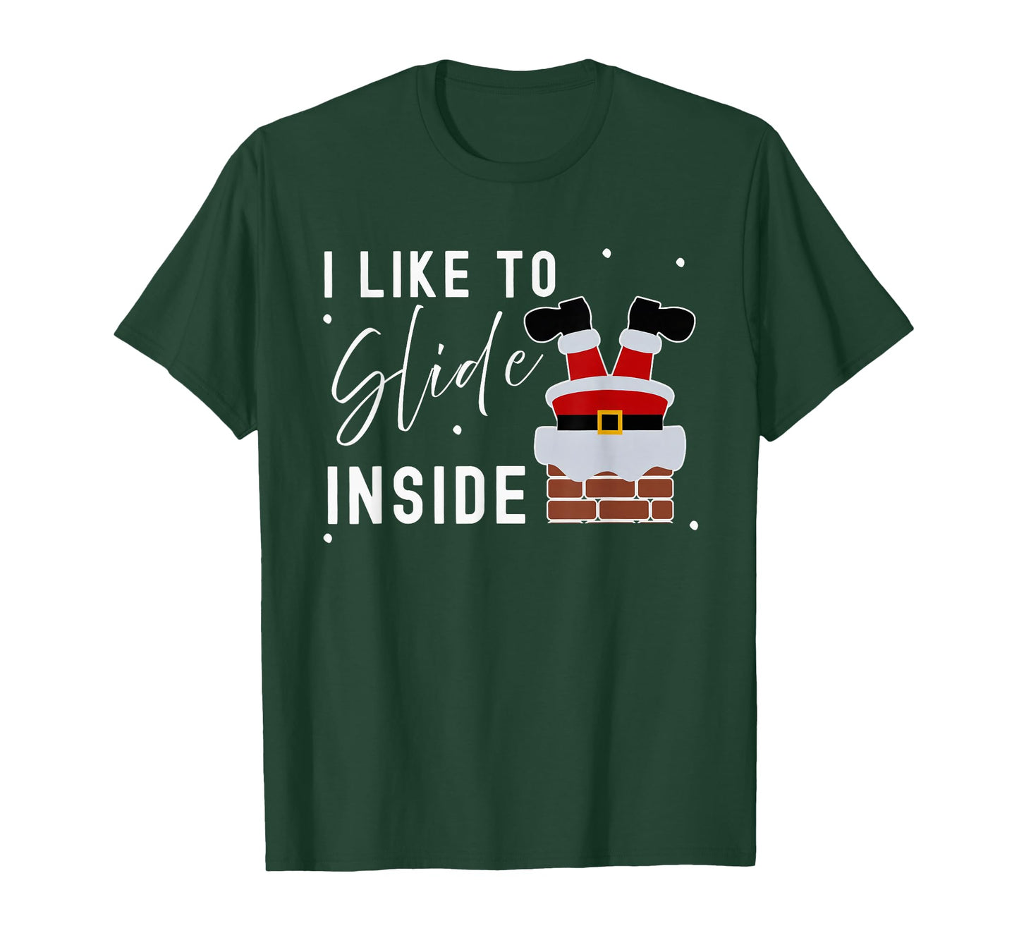 I Like to Slide Inside Funny Xmas Couple Unhinge Pajamas T-Shirt